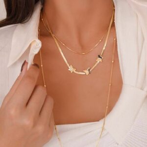 Delicate Necklace with Butterflies.